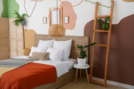 Stylish interior of modern bedroom