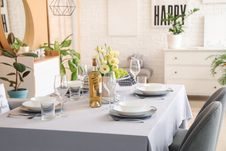 Interior of modern dining roomの写真素材