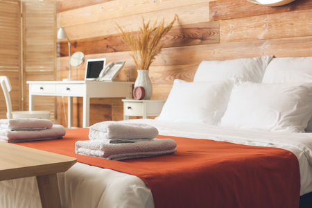 Interior of modern room in hotelの写真素材