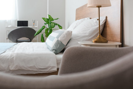 Interior of modern room in hotelの写真素材
