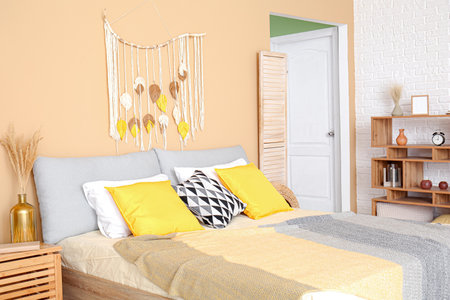 Stylish interior of modern bedroom