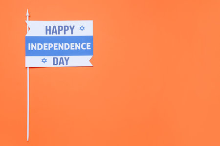 Composition for Israel Independence Day on color backgroundの写真素材