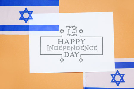 Composition for Israel Independence Day on color backgroundの写真素材