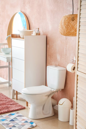 Stylish interior of modern restroomの写真素材