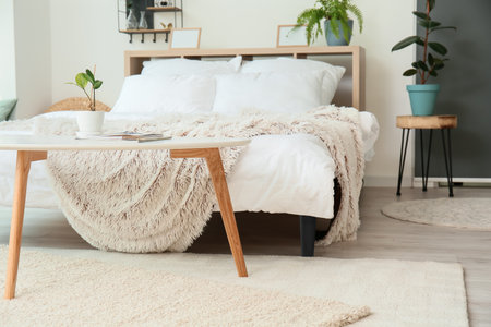 Interior of modern stylish bedroomの写真素材