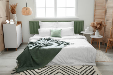 Interior of modern stylish bedroomの写真素材
