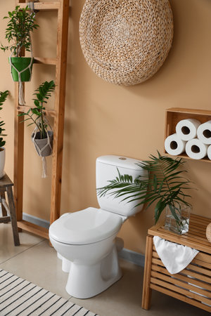 Stylish interior of modern restroomの写真素材