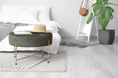 Interior of modern stylish bedroomの写真素材