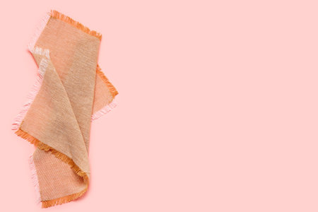 Clean napkin on pink backgroundの写真素材