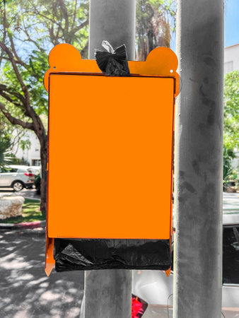 Box with hygiene bags for dogs outsideの写真素材