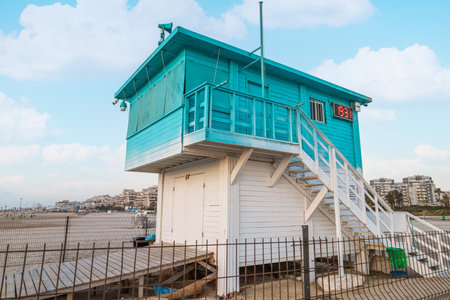Lifeguard house at sea resortの写真素材