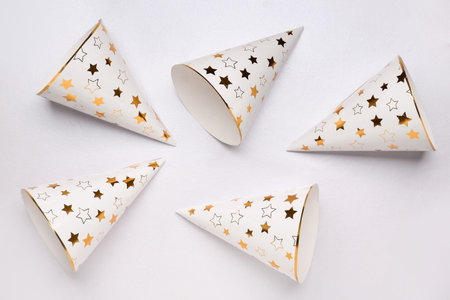 party hats on light background