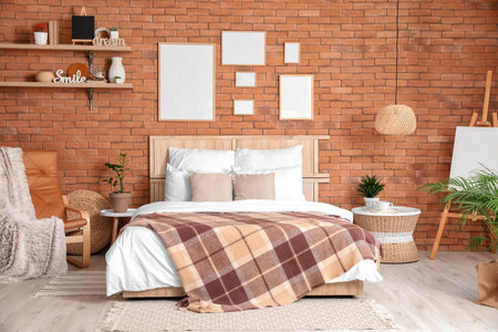 Interior of modern stylish bedroom