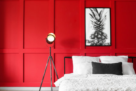 Interior of modern stylish bedroomの写真素材