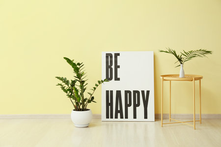 Interior of modern room with houseplantsの写真素材