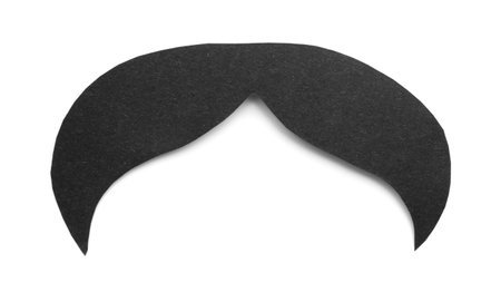 Black paper mustache isolated on white backgroundの写真素材