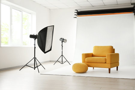 interior of modern photo studioの写真素材