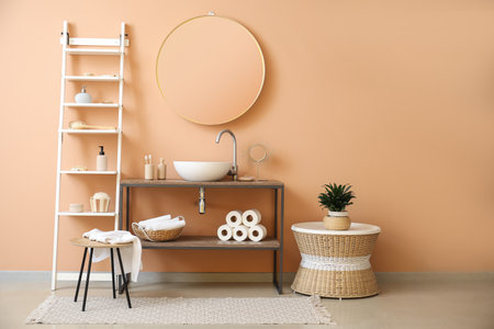 Interior of modern stylish bathroomの写真素材