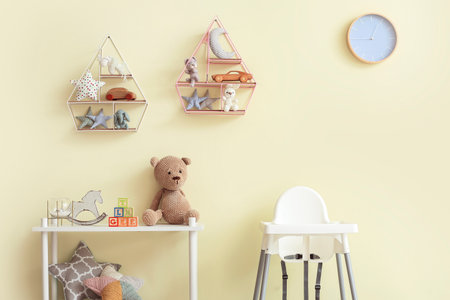 Interior of modern children's room with toysの写真素材