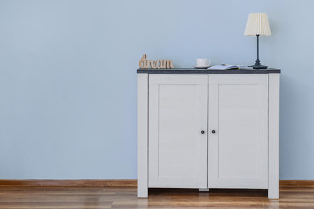 modern cabinet in light roomの写真素材