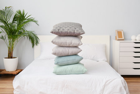 Interior of modern stylish bedroomの写真素材