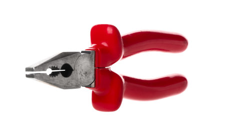 Red pliers isolated on white background