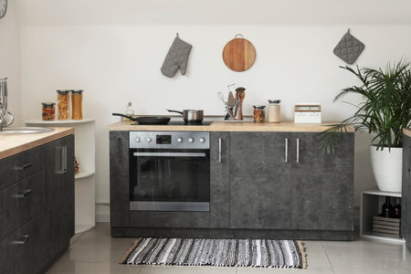 Stylish interior of modern kitchen