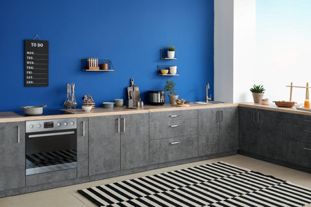 Interior of stylish modern kitchenの写真素材