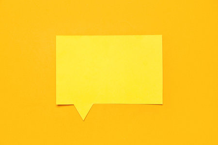 Blank speech bubble on orange background