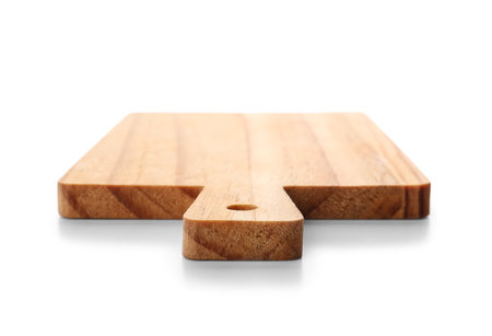 New wooden kitchen board isolated on white backgroundの写真素材