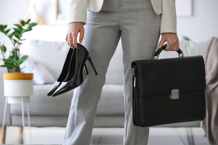 businesswoman before weekends at homeの写真素材