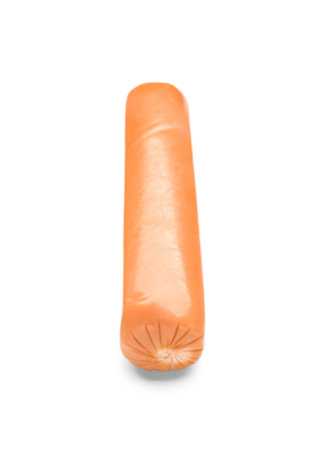 Tasty sausage isolated on white backgroundの写真素材