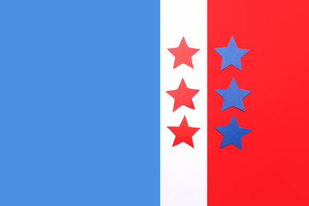 Paper stars on color background. memorial day celebration