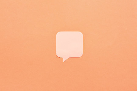 Blank speech bubble on color backgroundの写真素材