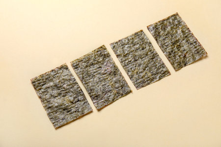 Nori sheets on color backgroundの写真素材