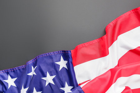 USA flag on dark background. memorial day celebrationの写真素材