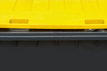 View of garbage container in city, closeupの写真素材