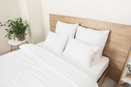 Interior of modern stylish bedroomの写真素材