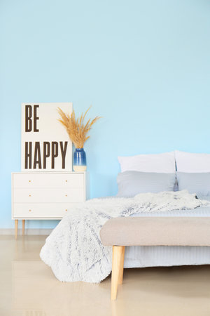 Interior of modern stylish bedroomの写真素材