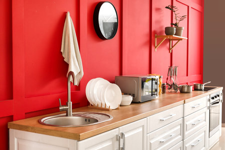 Interior of modern stylish kitchenの写真素材