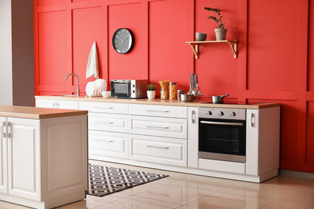 Interior of modern stylish kitchenの写真素材