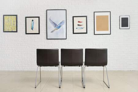 Interior of modern art galleryの写真素材