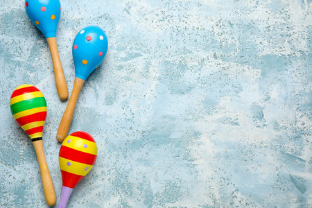 Mexican maracas on grunge background