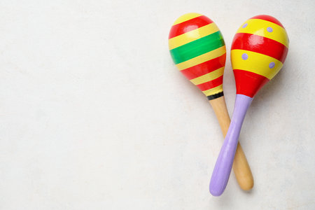 Mexican maracas on white backgroundの写真素材