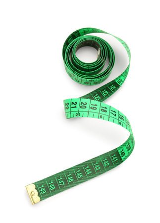 New measuring tape isolated on white backgroundの写真素材