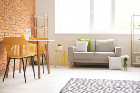 Stylish interior of modern living roomの写真素材