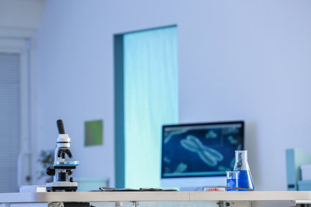 Interior of modern scientific laboratoryの写真素材