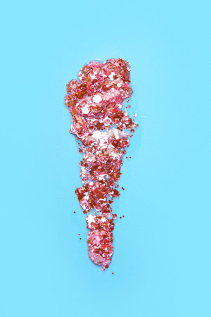 Glitter stroke on blue background