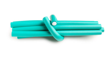 Hair curlers isolated on white backgroundの写真素材
