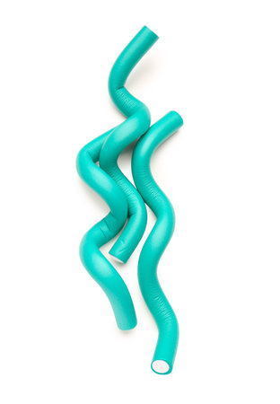 Hair curlers isolated on white backgroundの写真素材